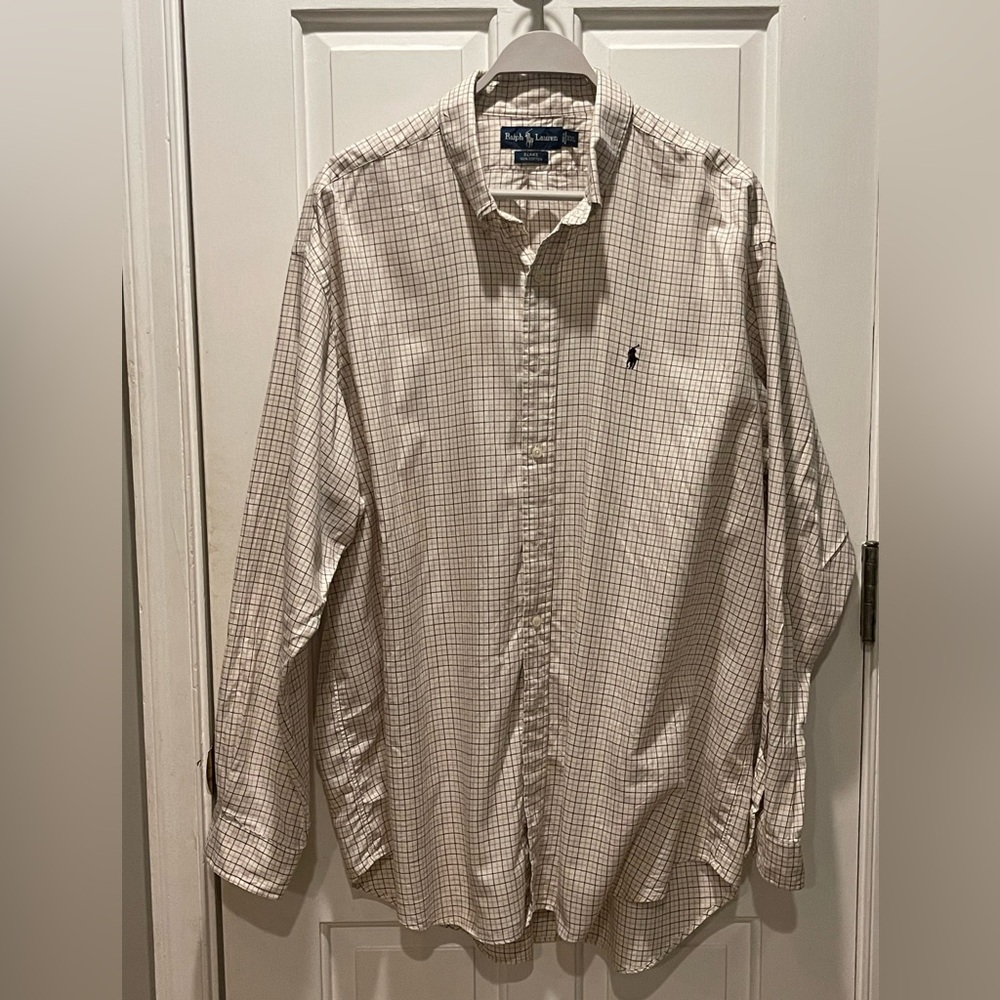Ralph Lauren Men’s Plaid Blake Button Down Long Sleeves Shirt Size 2XL Cotton